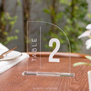 ป้ายเลขที่โต๊ะ แบบ E wedding table decoration