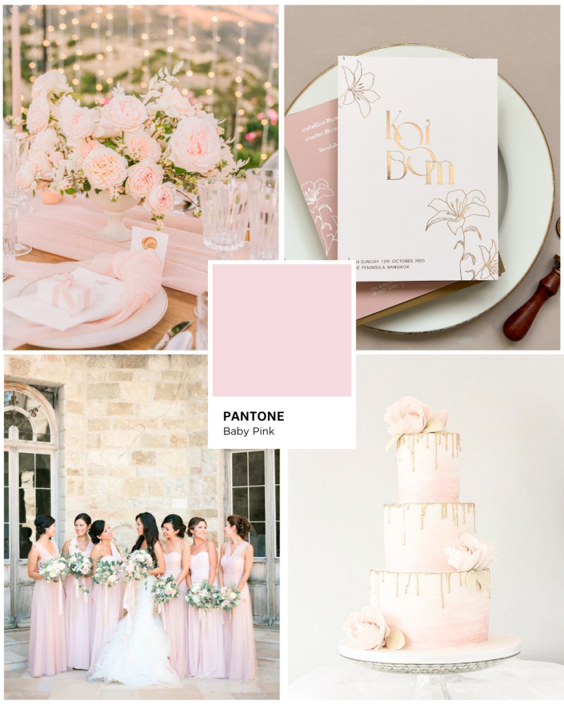 Baby Pink งานแต่งโทนสีชมพู เจ้าสาวสายหวาน wedding pink Pink Color Palette สีชมพูในงานแต่ง Pink Color Wedding