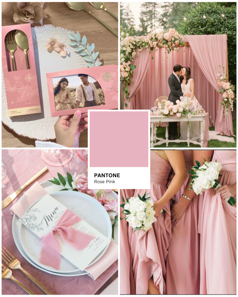 Rose Pink งานแต่งโทนสีชมพู เจ้าสาวสายหวาน wedding pink Pink Color Palette สีชมพูในงานแต่ง Pink Color Wedding