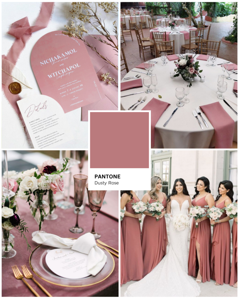 Dusty Rose งานแต่งโทนสีชมพู เจ้าสาวสายหวาน wedding pink Pink Color Palette สีชมพูในงานแต่ง Pink Color Wedding