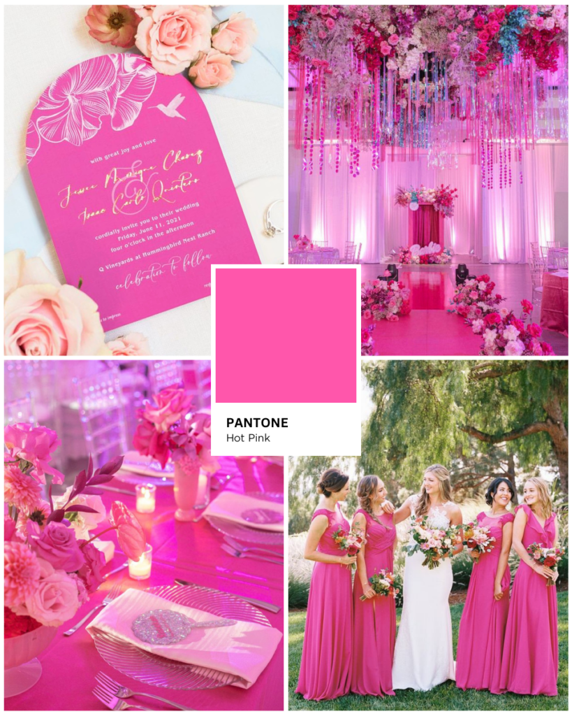 Hot Pink งานแต่งโทนสีชมพู เจ้าสาวสายหวาน wedding pink Pink Color Palette สีชมพูในงานแต่ง Pink Color Wedding