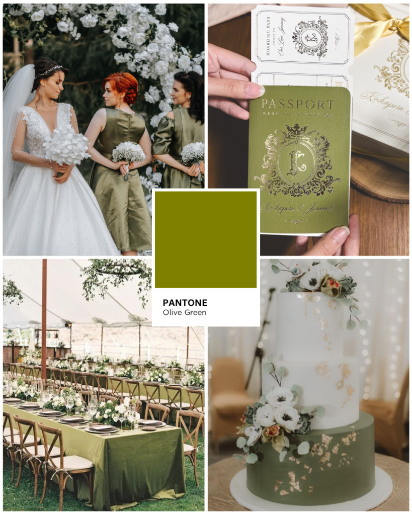 Olive Green : สีเขียวมะกอก งานแต่งโทนสีเขียว Green Color Palette Green Color Wedding 10 Beautiful Green Wedding