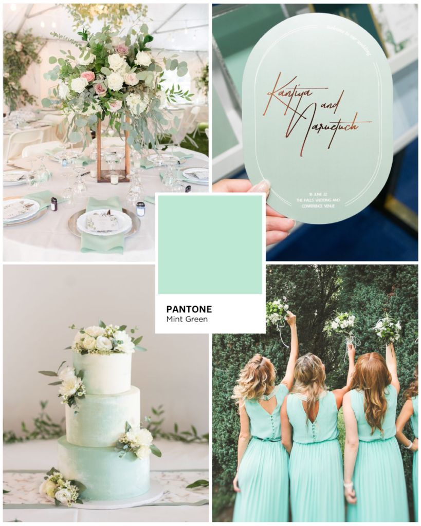 Mint Green : สีเขียวมิ้นต์ งานแต่งโทนสีเขียว Green Color Palette Green Color Wedding 10 Beautiful Green Wedding