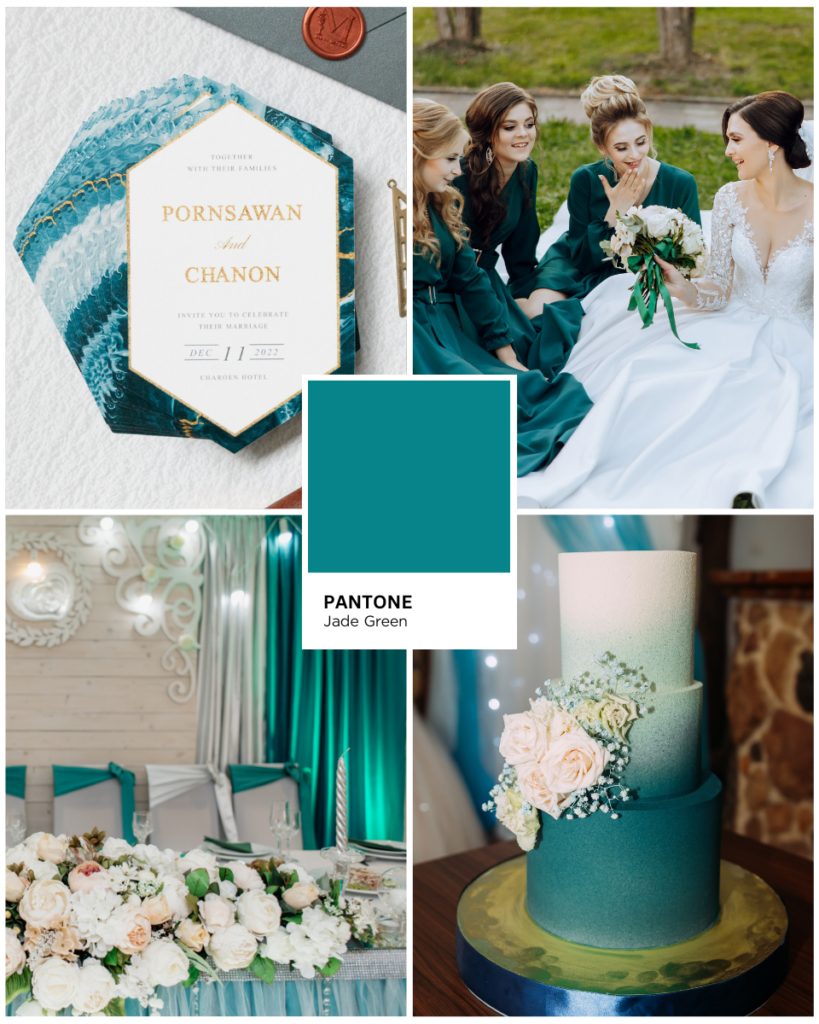 Jade Green : สีเขียวหยก งานแต่งโทนสีเขียว Green Color Palette Green Color Wedding 10 Beautiful Green Wedding